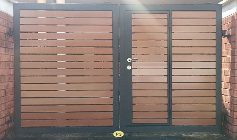 Aluminium Driveway Gate & Pedestrian Door