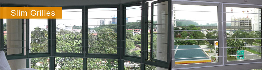Window grill Singapore slim mild steel design for HDB and condo homes
