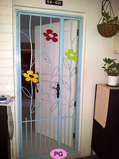 HDB main door wrought iron gate design PG20182