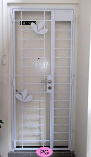 HDB main door wrought iron gate design PG20397B