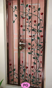 HDB main door wrought iron gate design PG20418B
