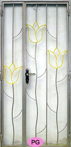 HDB main door wrought iron gate design PG20179