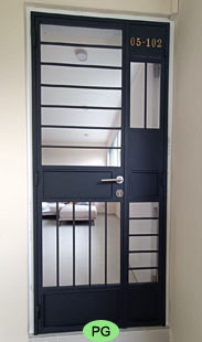 HDB main door wrought iron gate design PG20425