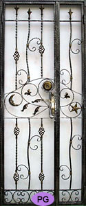 HDB main door wrought iron gate design PG557