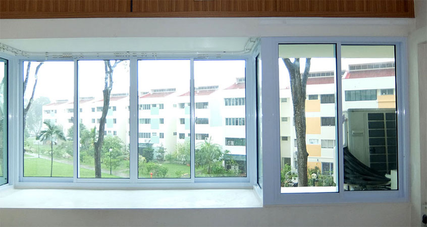 White Frame Sliding Windows