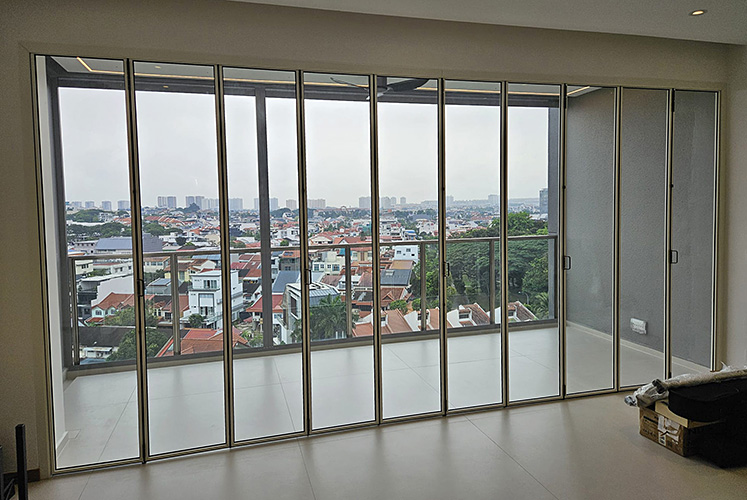 Slim Folding Glass Door Singapore