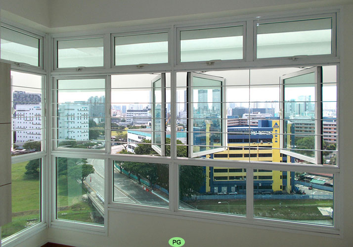 Modern slim window grill Singapore design with minimal obstruction