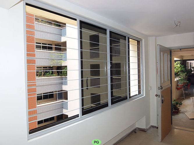 Sliding slim window grill for HDB and condo