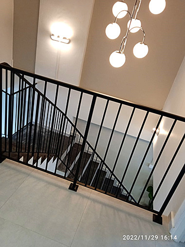 Mild steel stair railing design