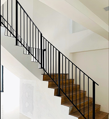 Mild steel staircase handrail design